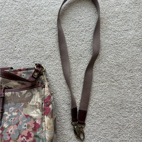 👜 Vintage Fossil Floral Canvas & Leather Shoulder / Crossbody Bag (Y2K) - Picture 11 of 16